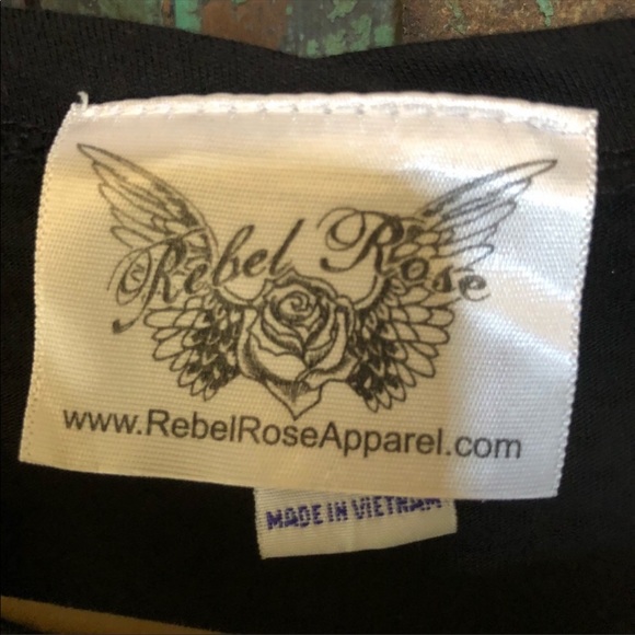 Black burnout t-shirt S with leopard and cross - Picture 5 of 6